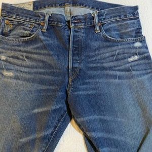 Polo Ralph Lauren Mens  Distress Blue Jeans Size 35x32